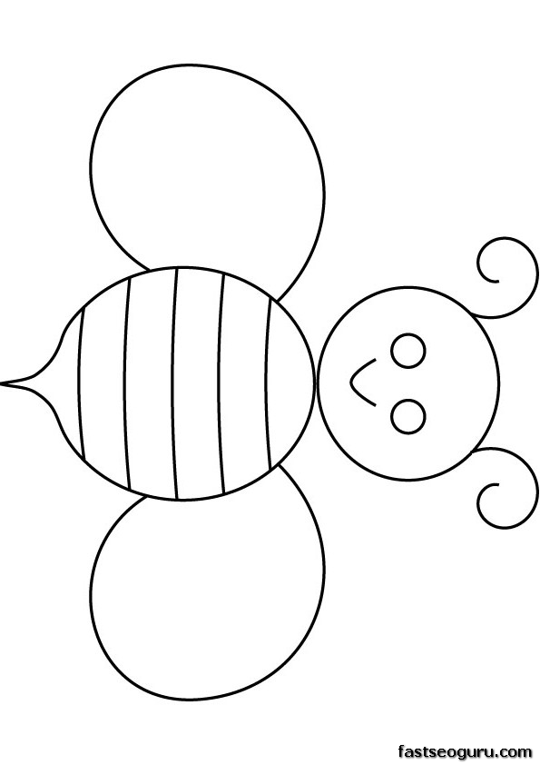 Printable Insects baby Bee coloring page